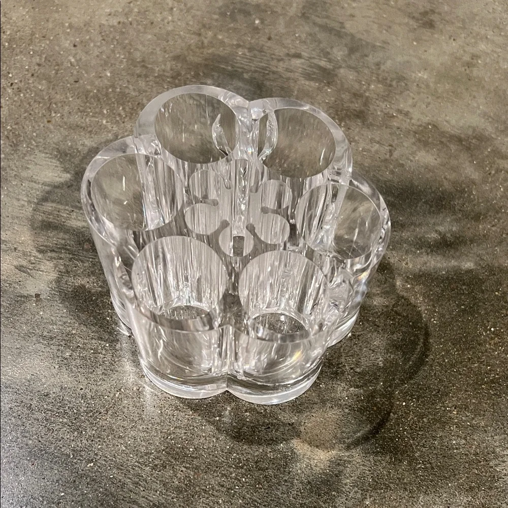 Clear Acrylic Flower Pen & Makeup Brush Organizer